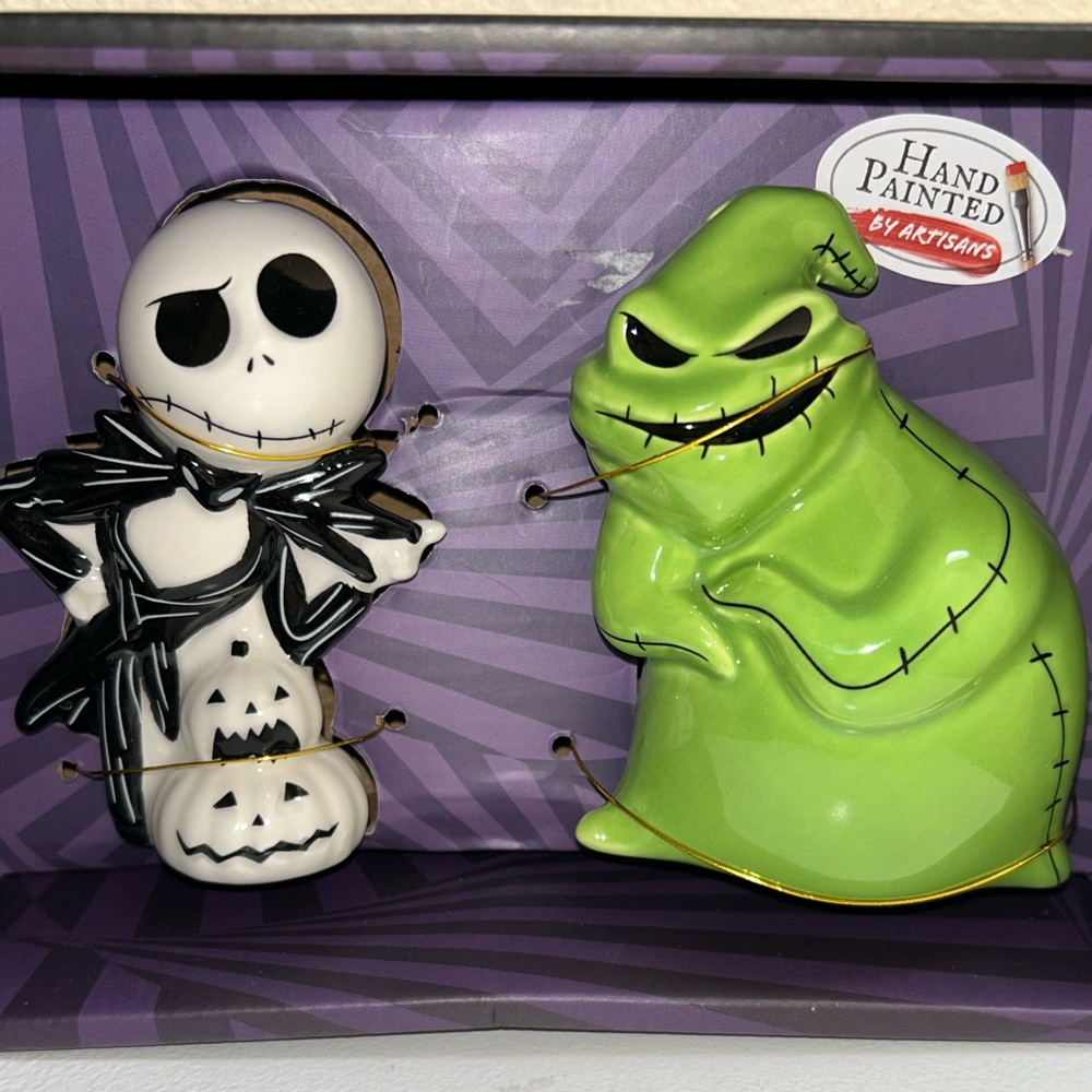 Handcrafted Jack and Oogie Salt and pepper Shakers